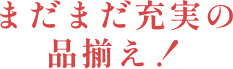 まだまだ充実の品揃え！